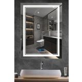 Dokunmatik Akıllı Ayna Bluetoothlu Buhar Tutmayan Hd 3 Renk Ledli Banyo Aynası Dekoratif Ayna 60x80