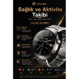 Dokunmatik Amoled Ekranlı Akıllı Saat Çelik Kordon Ve Ek Kayışlı Şık Tasarım