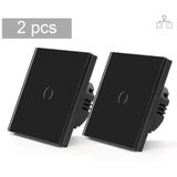 Dokunmatik Anahtarlar 2 Yönlü Kontrol Duvar Anahtarı (Nötr Hat Gerektirmeyen) 2'Li Paket Cam Panel