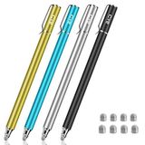 Dokunmatik Ekranlar için Evrensel Stylus Kalemler - Bargains Depot Yeni 5 mm Yüksek Hassasiyetli Çift Fiber Uçlu Kalem Tüm Tabletler ve Cep Telefonları için 8 Ekstra Değiştirilebilir Uç (4 Adet,