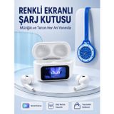 Dokunmatik Kablosuz Kulaklık + Mavi Askılı Analog Charm Saat İkili Set - Lisinya