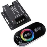 Dokunmatik Kumandalı Rgb Şerit Led Kontrol Devresi Cihaz 644-tou-rf-rgb18a Siyah 432w 12-24v Uzaktan Kumanda Rf