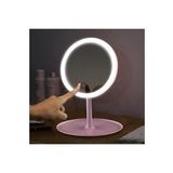 Dokunmatik Led Işıklı Usb Şarjlı Makyaj Aynası Yuvarlak Pembe-SM8036