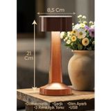 Dokunmatik Masa Gece Lambası Dokunmatik Lamba Abajur Led Şarjlı Masa Lambası Ledli Gold Rose 21 Cm