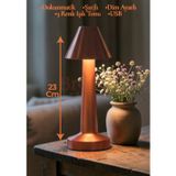 Dokunmatik Masa Ve Gece Lambası Dokunmatik Lamba Abajur Led Şarjlı Masa Lambası Ledli Rose Gold 23cm