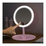Dokunmatik Parlaklık Ayarlı Şarjlı LEDli Makyaj Aynası Açı Ayarlanabilir 18 cm - Gavm - Model-4
