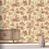 Dokusu ve Renkleriyle Dikkat Çeken Tropic Duvar Kağıdı | TROPICANO, 9909-4, Kırmızı, Kağıt Taban, Vinil kaplı, Silinebilir yüzey / 1.06x15.6 m - 16.5 m², Yüksek Kalite