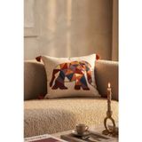 Dokuvia Bohem Renkli Fil Punch Nakışlı Pamuklu Dekoratif Püsküllü Gizli Fermuarlı Kırlent Kılıfı 42x42 cm