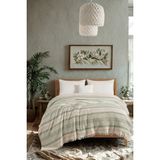 Dokuvia Natura Soft Ekru 4 Kat Müslin Çift Kişilik Yatak Örtüsü 220X230 cm %100 Pamuk Çok Amaçlı Koltuk Örtüsü ve Tv Battaniyesi - Yeşil - 220 x 230 cm