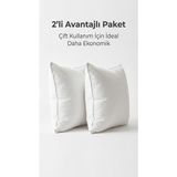 Dokuvia Puffyform Premium 2’li Boncuk Silikon Kırlent Iç Yastığı 45X45 cm 350 gr Dolgun Çökme Yapmaz Yıkanabilir - 45 x 45 cm - Beyaz