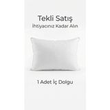 Dokuvia Puffyform Tekli Premium Boncuk Silikon Kırlent Iç Yastık 40X60 cm 400 gr Dolgun Formunu Koruyan Çökme Yapmaz Vakumlu Yıkanabilir - 40 x 60 cm - Beyaz