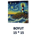 Dokuz Yayınları Vivago Art Van Gogh Deniz Feneri Çizgisiz Defter 15 X 15 Cm Bez Çanta Hediyeli Kod 8