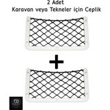 Dokya Dizayn 2 Adet Fileli Beyaz Ceplik. Araçlar, Tekneler ve Karavan Eşya Cepliği.