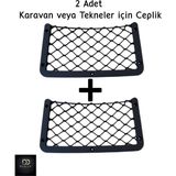 Dokya Dizayn 2 Adet Fileli Siyah Ceplik. Araçlar, Tekneler ve Karavan Eşya Cepliği.