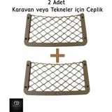 Dokya Dizayn 2 Adet Krem Rengi Fileli Ceplik Araçlar ve Karavan Eşyaları İçin 9 kg Taşıma Kapasitesi