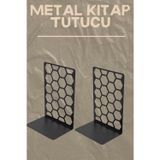 Dokya Dizayn Ev & Ofis Için Metal Kitap Tutucu Seti Kitap Desteği Ve Organizeri 2 Li, Siyah Dekoratif
