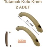 Dokya Dizayn Karavan Veya Tekne Için Tutamak Tutma Kolu 220MM Plastik - 2 Adet - Krem