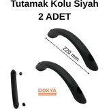 Dokya Dizayn Karavan Veya Tekne Için Tutamak Tutma Kolu 220MM Plastik - 2 Adet - Siyah