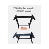 Dokya Dizayn Karavanlar Ve Tekneler İçin Katlanır Masa Ayağı 35-70Cm Siyah