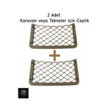 Dokya Mühendislik 2 Adet Fileli Krem Rengi Ceplik. Araçlar, Tekneler Ve Karavan Eşya Cepliği.