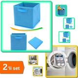 Dolap İçi Düzenleyici Kutu Mavi + Hassas Ayakkabı Yıkama Filesi Kapak Bağlamalı - 2Li Set X4r0h5