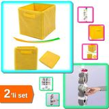 Dolap İçi Düzenleyici Kutu Sarı + Asılabilir Temiz Çorap Düzenleyici - 2Li Set P9a7x7