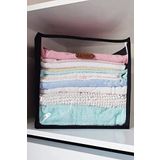 Dolap İçi Düzenleyici Kutu Siyah Büyük Boy Organizer Şeffaf Ön Yüzlü 32x32x32