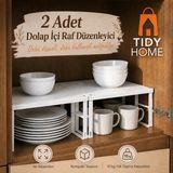 Dolap Içi Düzenleyici Metal Raf Tabak Bardak Rafı Kaliteli Düzenleyici - 2 Adet