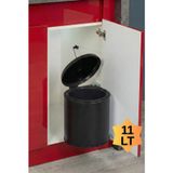 Dolap İçi Krom Metal Lüks Çöp Kovası 11 Lt, Otomatik Açılır Kapaklı, Paslanmaz