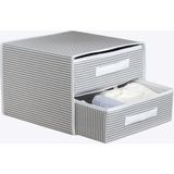 Dolap İçi Kumaş Kaplamalı Mini Çekmece Organizer, Çekmeceli Dolap İçi Düzenleyici, İç Çamaşırı Çorap Tekstil Organizer Kutusu (2 Çekmeceli)