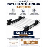 Dolap İçi Raylı Pantolon Askılığı Organizeri Gardırop Düzenleyici (50x47) | Düzenli Depolama, Pratik Kullanım