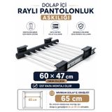 Dolap İçi Raylı Pantolon Askılığı Organizeri Gardırop Düzenleyici (60x47)