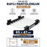 Dolap İçi Raylı Pantolon Askılığı Organizeri Gardırop Düzenleyici (65x47)