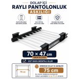 Dolap İçi Raylı Pantolon Askılığı Organizeri Gardırop Düzenleyici (70x47)