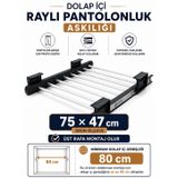 Dolap İçi Raylı Pantolon Askılığı Organizeri Gardırop Düzenleyici (75x47)