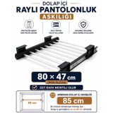 Dolap İçi Raylı Pantolon Askılığı Organizeri Gardırop Düzenleyici (80x47)