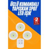 Dolap Işığı Mutfak Rafı Işığı Uzaktan Kumandalı 3 Lü Spot Led Lamba P203984s4672