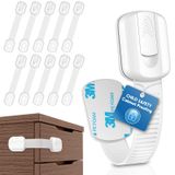 Dolap Kilitleri Bebek Koruması, SOGUDE 10'lu Paket Çocuk Korumalı Dolap Kilitleri, Kapılar için 3M Yapışkanlı Çocuk Güvenlik Kilitleri, Çekmece Kilitleri, Bebek Koruması, Delme Yok, Bebekler için