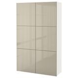 Dolap kombinasyonu, beyaz-parlak cila-bej, 120x40x192 cm, SELSVIKEN
