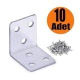 Dolap Köşe Bağlantı Sabitleme L Demir Gönye 35x35x30 mm (10 ADET)