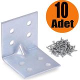 Dolap Köşe Bağlantı Sabitleme L Demir Gönye 40X40X40 mm (10 Adet) - Çok Renkli - Standart