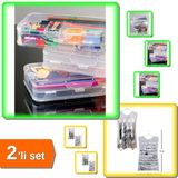 Dolap Organizer Kutusu 2 Katlı + Siyah Çizgili Elbise Şeklinde Takı Organizeri - 2Li Set F0h0c8