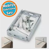 Dolap Sabitleme Birleştirme Mobilya Eşya Çocuk Seti Kiti Devrilme Önleyici Metal Bağlantı Aparatı Seti