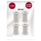 Dolapciyiz JUMBO PLASTİK AYARLANABİLİR DOLAP-MOBİLYA-KOLTUK-KANEPE-BAZA AYAĞI (4LÜ PAKET)BEYAZ 10 CM AYAK