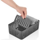 Dolapiçi Düzenleyici Çekmece Dolap Masa Makyaj Düzenleyici Qlux Ayarlanabilir Organizer - Gri - 1 Adet - 245x160x80 mm