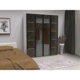 dolapmodellericom 4 Cam Kapılı Gardrop Komple Mdf - Beyaz