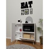 dolapmodellericom Mikrodalga Dolabı Mini Fırın Dolabı Bölmeli Raflı Beyaz