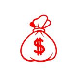 Dolar Para Çantası Araba Sticker 17X17 Cm Kırmızı