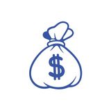 Dolar Para Çantası Araba Sticker 17X17 Cm Mavi