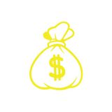 Dolar Para Çantası Araba Sticker 17X17 Cm Sarı